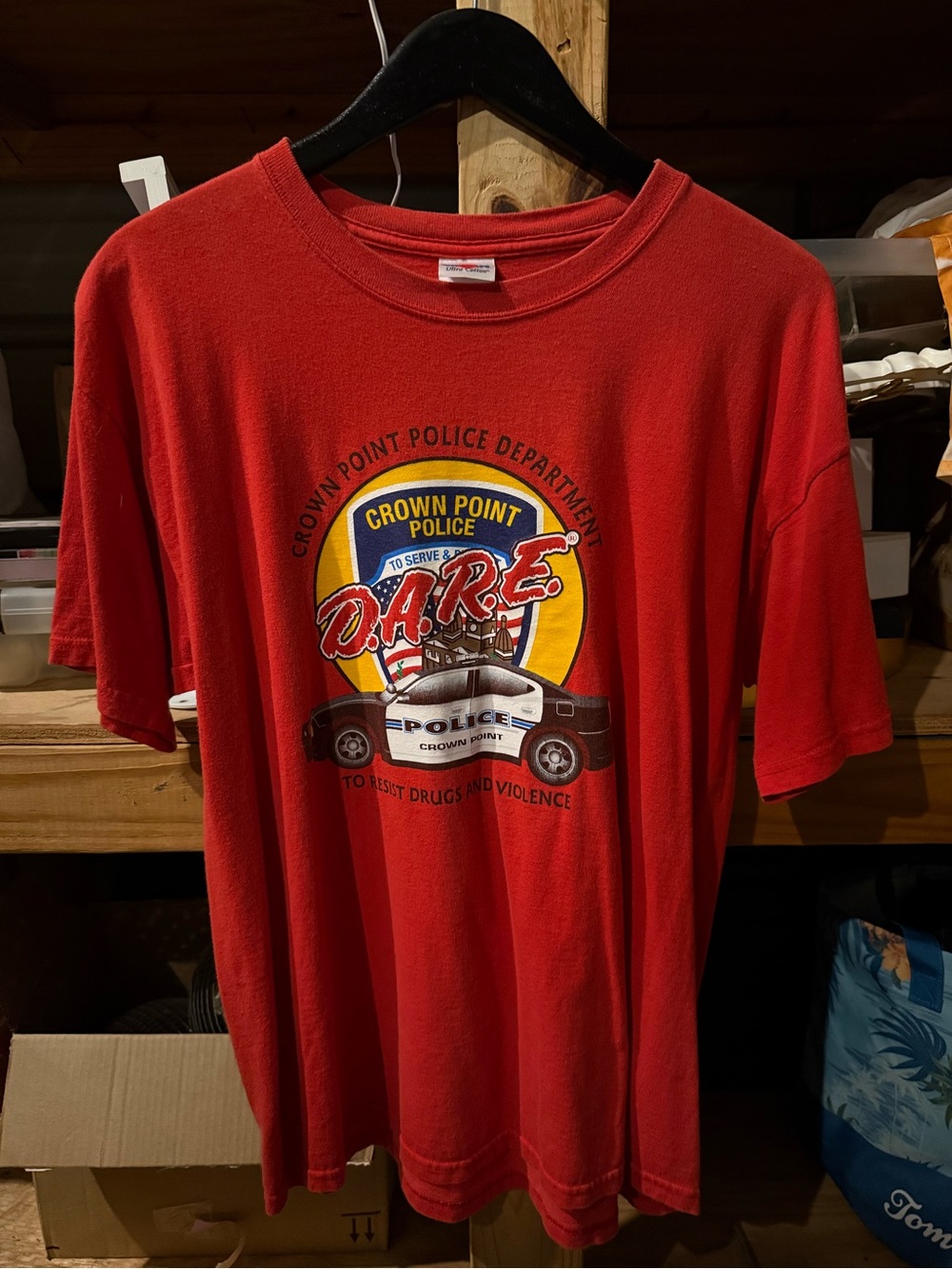 Gildan Red D.A.R.E. Crown Point Police Graphic Tee